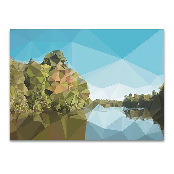 Fractal Lakeside Wall Art Print