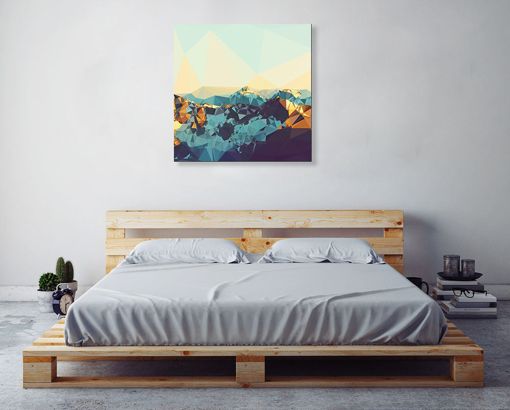 Fractal Mountain Sunset Wall Art Print, THE Studio on the wall