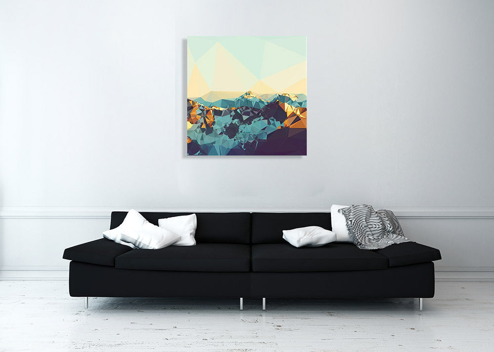 Fractal Mountain Sunset Wall Art Print, THE Studio on the wall