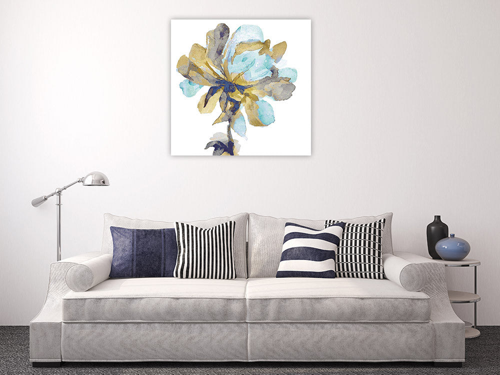 Fresh Bloom Aqua I Wall Art Print on the wall