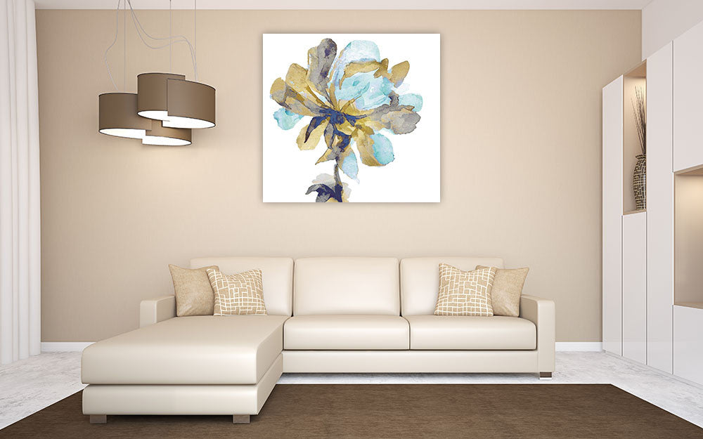 Fresh Bloom Aqua I Wall Art Print on the wall