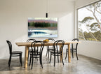 Winter Cedars Thaw landscape canvas print on the wall of a dining room