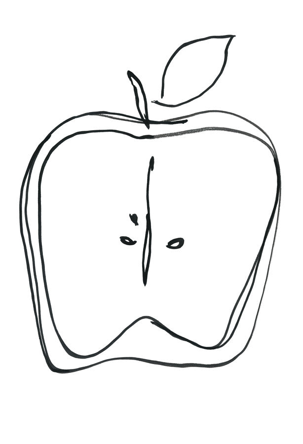 Fruit Contour Apple Wall Art Print