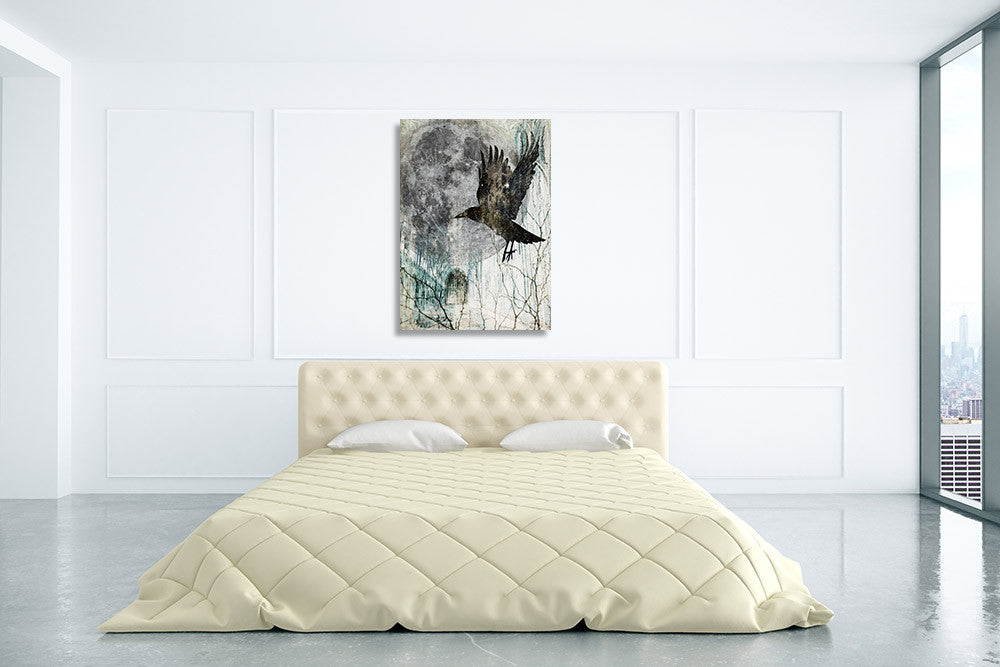 Full Moon Rising Wall Art Print on the wall