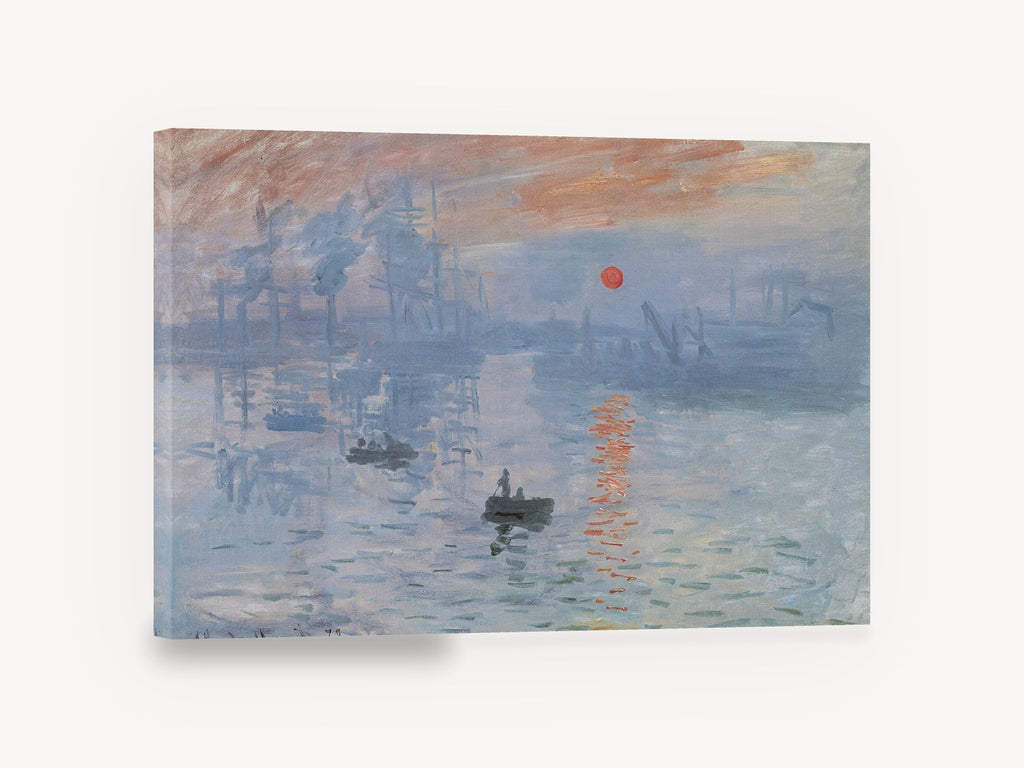 Harbour Sunrise Haze, misty harbour sunrise seascape artwork, coastal canvas wall art print ready to hang