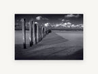 Groyne Shadows at Low Tide, coastal canvas wall art print, front view