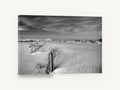 Dune Fence Drift, sand dune fence black and white, coastal canvas wall art print ready to hang