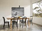 Dune Fence Drift coastal canvas print on the wall of a dining room