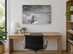 Dune Fence Drift coastal canvas print on the wall of a study