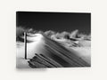 Dune Shadow Study, sand dune shadows black and white, coastal canvas wall art print ready to hang