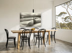 Moonlit Dune Fence coastal canvas print on the wall of a dining room