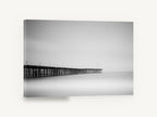 Pier in the Mist, long exposure pier black and white, coastal canvas wall art print ready to hang