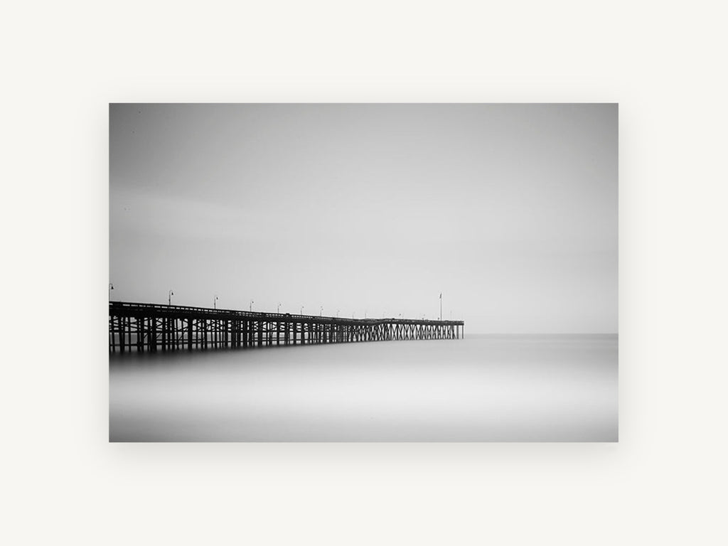 Pier in the Mist, coastal canvas wall art print, front view