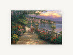 Lakeside Garden Promenade, coastal canvas wall art print, front view
