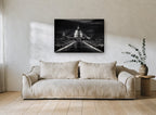 Dome Beyond the Bridge city canvas print on the wall of a living room
