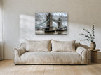 Tower Bridge Storm Light city canvas print on the wall of a living room