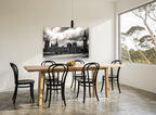 Westminster Under Storm Clouds city canvas print on the wall of a dining room
