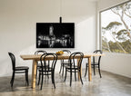 Wet Night at Westminster city canvas print on the wall of a dining room