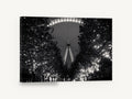 Eye Through the Lights, london eye black and white night photograph, city canvas wall art print ready to hang