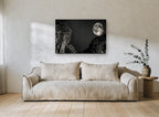 Moon Over the Gorge landscape canvas print on the wall of a living room