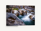 Silken Rock Pools, long exposure waterfall rock pool photograph, landscape canvas wall art print ready to hang