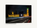 Westminster After Dark, big ben and parliament night photograph, city canvas wall art print ready to hang