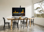 Westminster After Dark city canvas print on the wall of a dining room