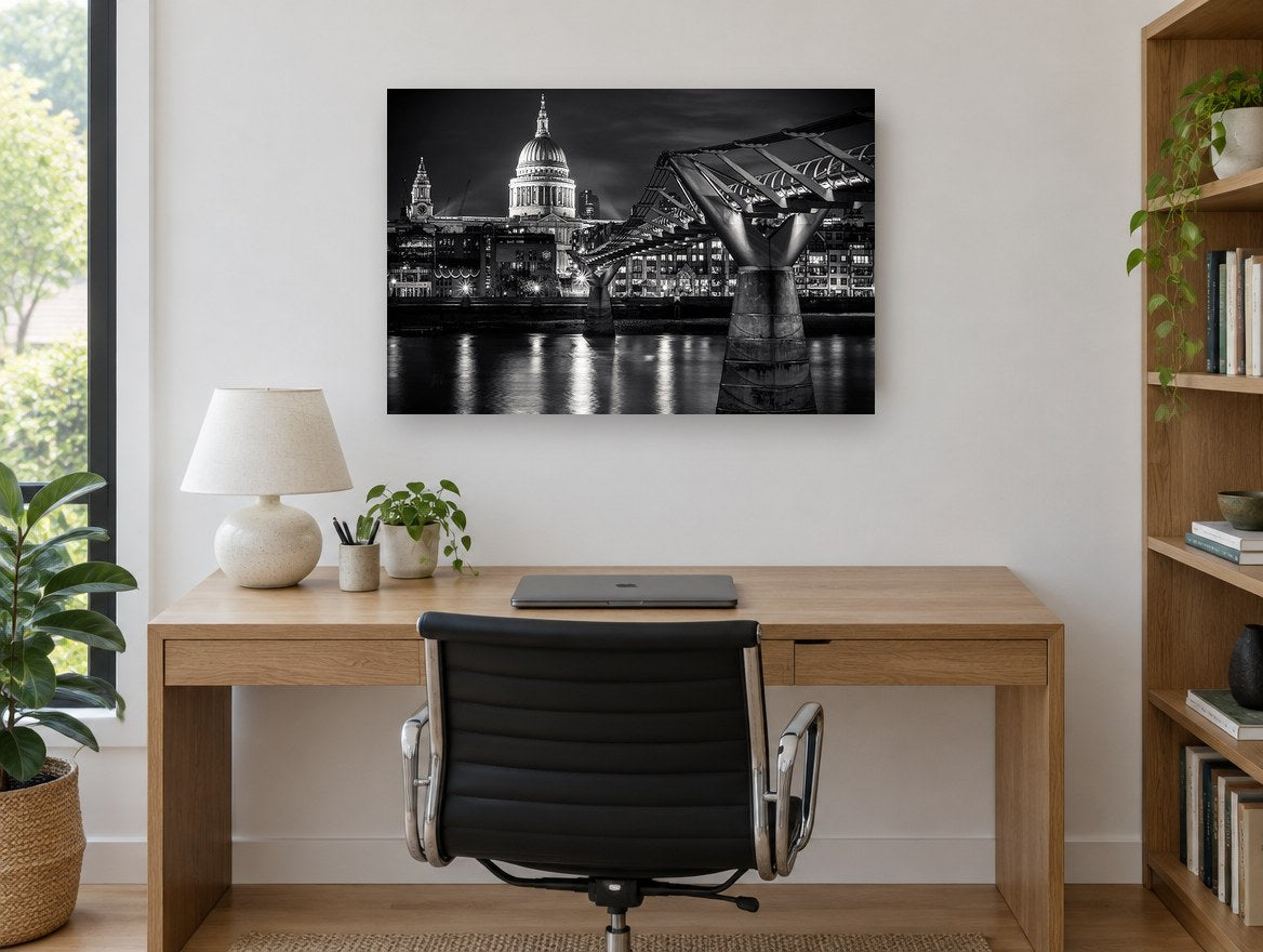 Dome Over the Thames city canvas print on the wall of a study