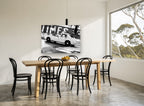 Times Square Taxi Blur city canvas print on the wall of a dining room