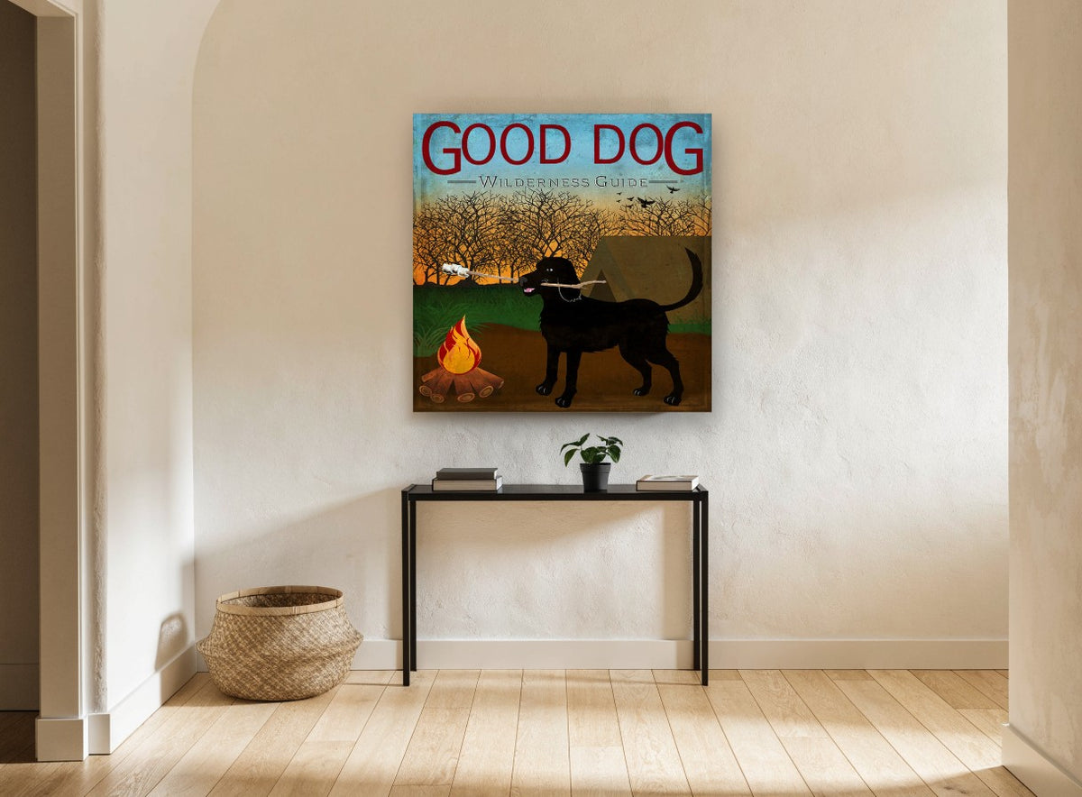 Campfire Lab Guide animal canvas print on the wall of a hallway