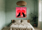 Valentine Labrador Pair animal canvas print on the wall of a bedroom