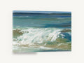 Breaking Teal Shore, breaking wave teal seascape artwork, coastal canvas wall art print ready to hang