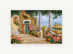 Terrace Above the Sea, coastal canvas wall art print, front view