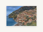 Positano Hillside Village, coastal canvas wall art print, front view