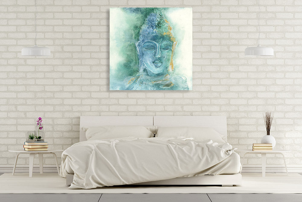 Gilded Buddha II Wall Art Print on the wall