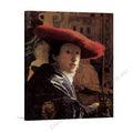 Johannes Vermeer, The Girl with the Red Hat, stretched on a gallery-wrap canvas ready to hang