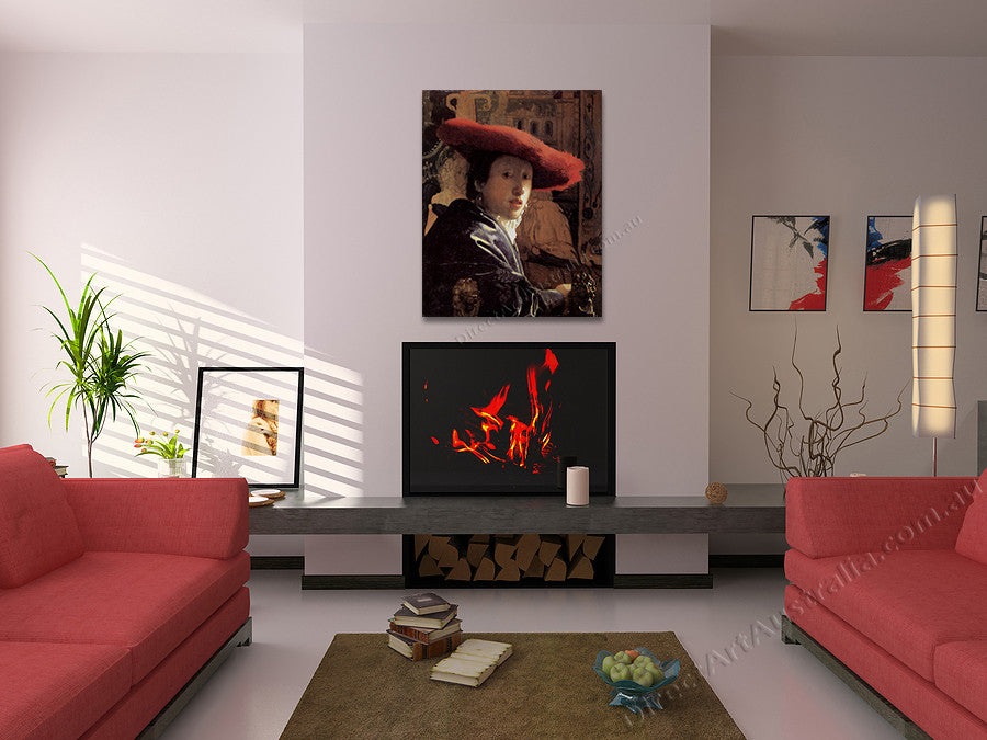 The Girl with the Red Hat on the wall