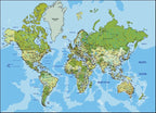 Global World Map Wall Art Print