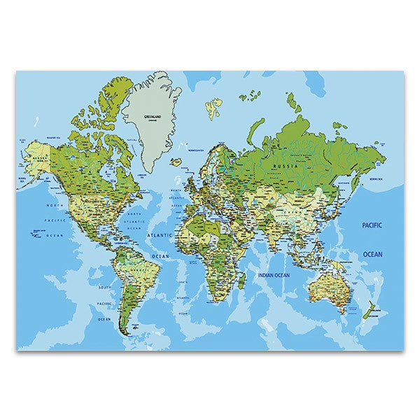 Global World Map Wall Art Print