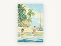 Island Shallows, coastal canvas wall art print, front view