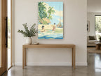 Island Shallows coastal canvas print on the wall of a entry hall