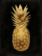 Gold Pineapple on Black II Wall Art Print