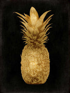 Gold Pineapple on Black I Wall Art Print