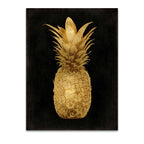 Gold Pineapple on Black I Wall Art Print