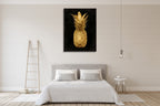 Gold Pineapple on Black I Wall Art Print on the wall