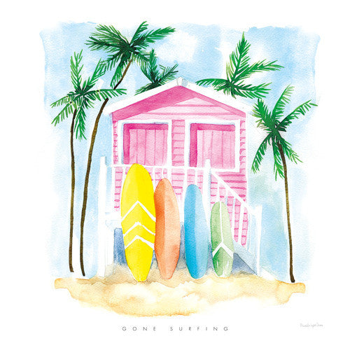 Gone Surfing Wall Art Print