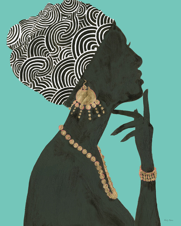 Graceful Majesty I Turquoise Wall Art Print