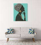 Graceful Majesty I Turquoise Wall Art Print on the wall