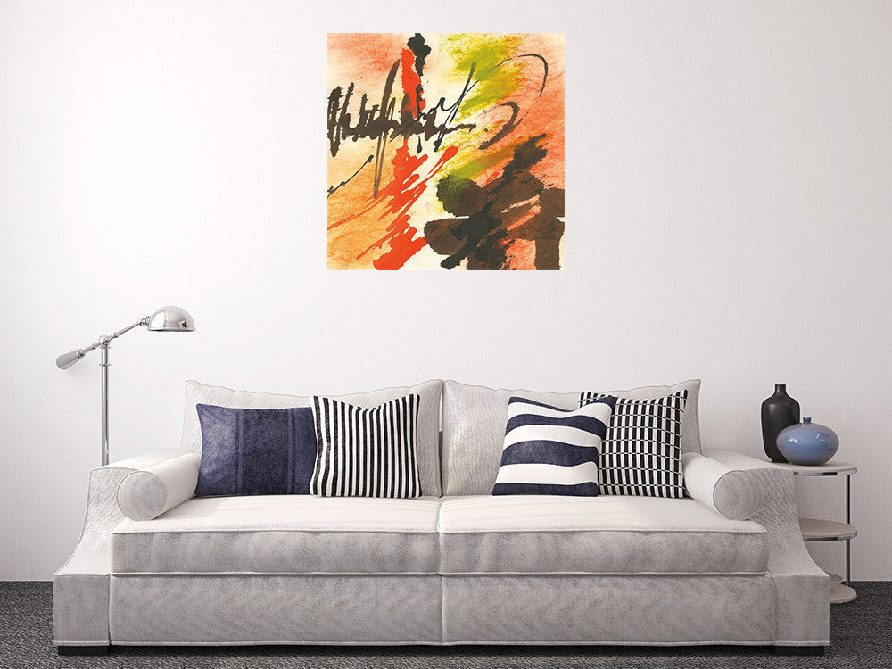 Graffiti Orange II Wall Art Print on the wall