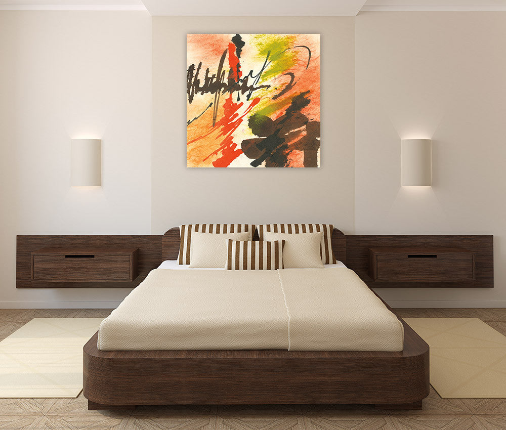 Graffiti Orange II Wall Art Print on the wall